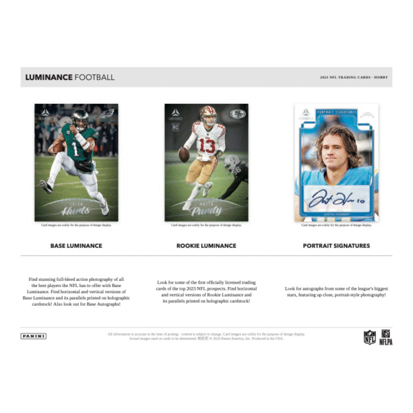 2023 Panini Luminance Football Hobby Box - Image 2