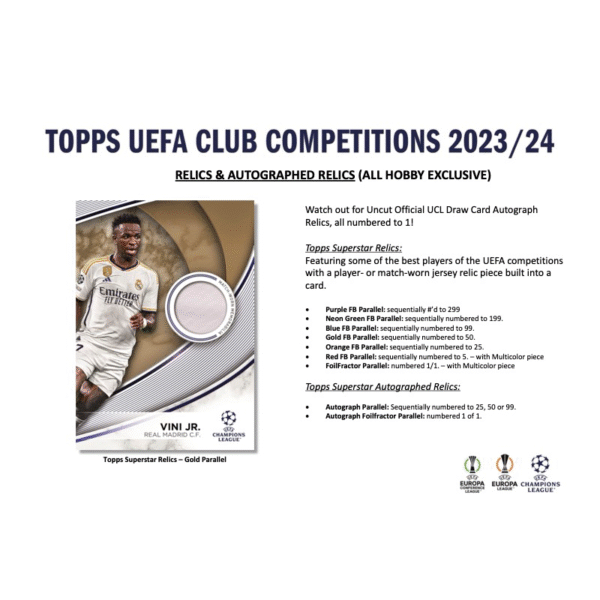 2023/24 Topps UEFA Competitions Club Soccer Hobby Box - Image 8