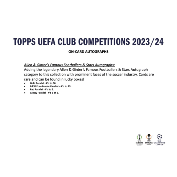 2023/24 Topps UEFA Competitions Club Soccer Hobby Box - Image 7