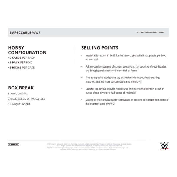 2023 Panini Impeccable WWE Hobby Box - Image 5