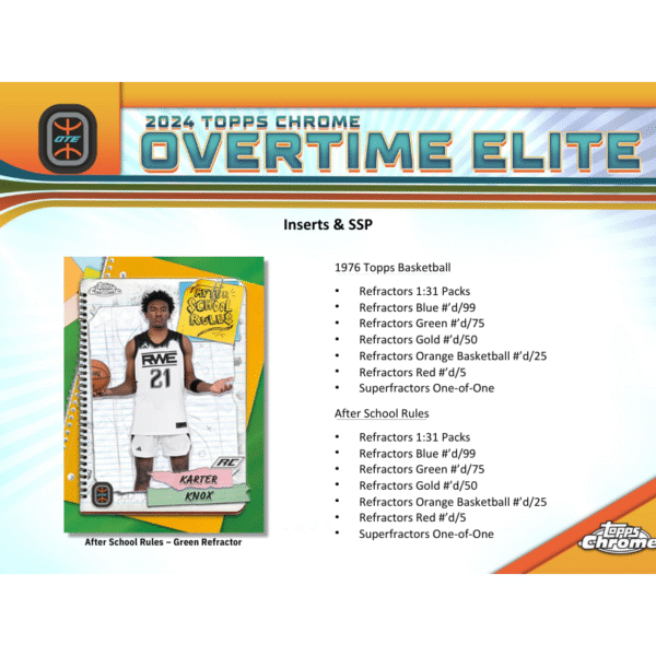 2023/24 Overtime Elite Topps Chrome Basketball Hobby Box - Image 4