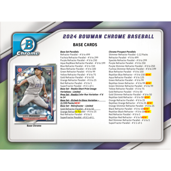2024 Bowman Chrome Baseball Hobby Box - Image 3