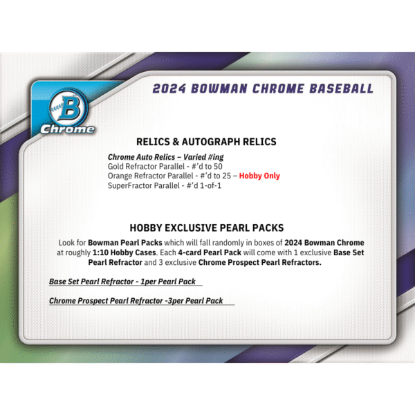 2024 Bowman Chrome Baseball Hobby Box - Image 8