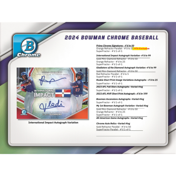 2024 Bowman Chrome Baseball HTA Choice Box - Image 4