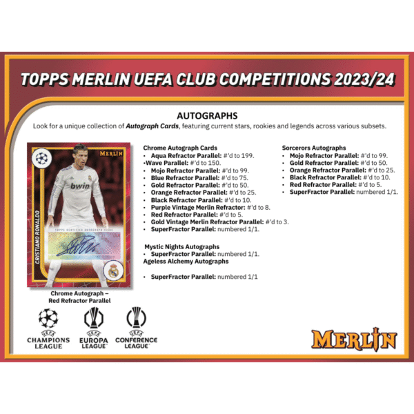 2023/24 Topps UEFA Club Competitions Merlin Chrome Soccer Hobby Box - Image 5