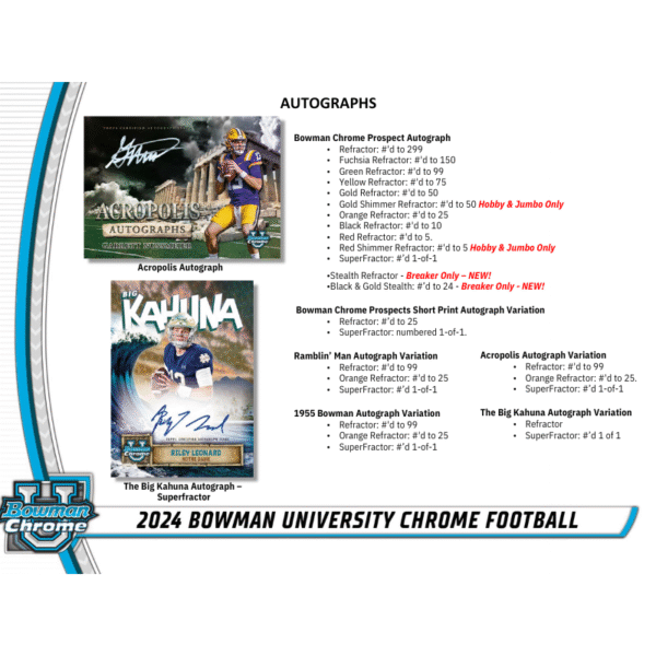 2024 Bowman University Chrome Football Hobby Box - Image 6